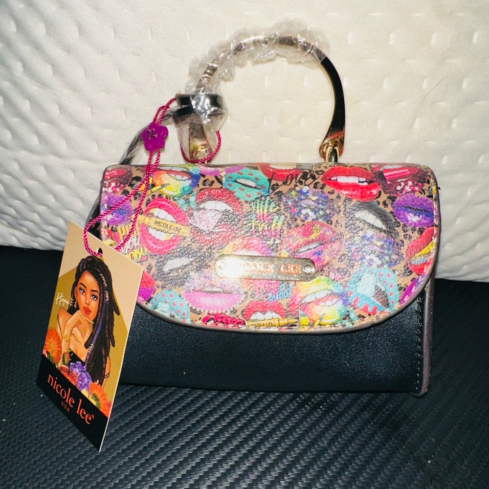 Nicole Lee Colorful Mini Print Satchel - Picture 3 of 9